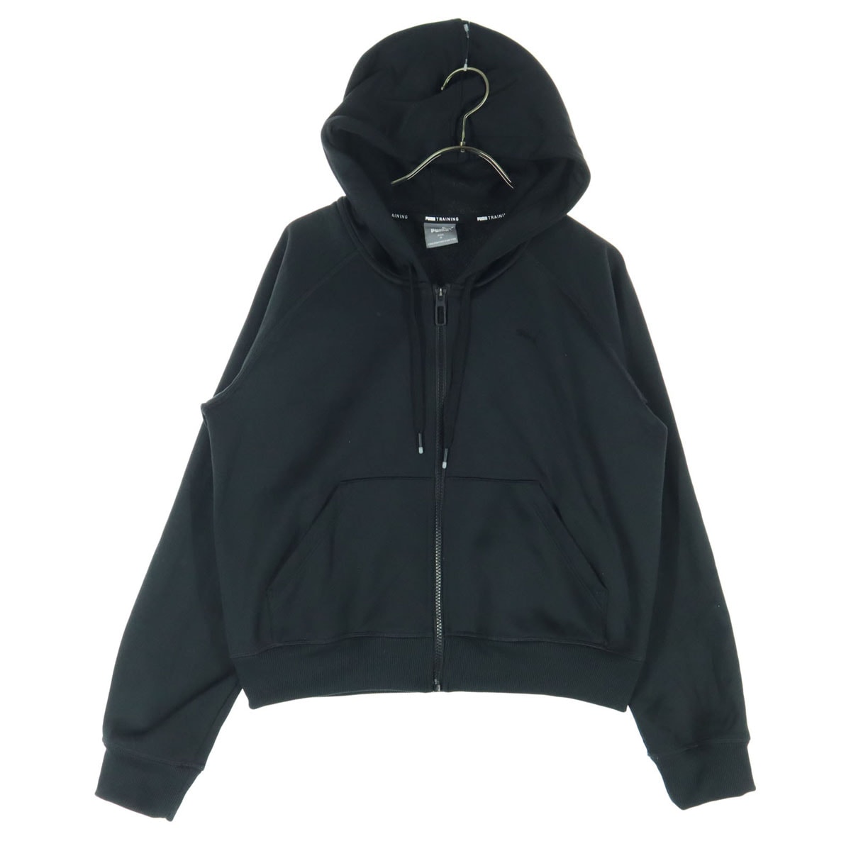 PUMA プーマ ワンポイントロゴ 長袖 ジップパーカー M ブラック