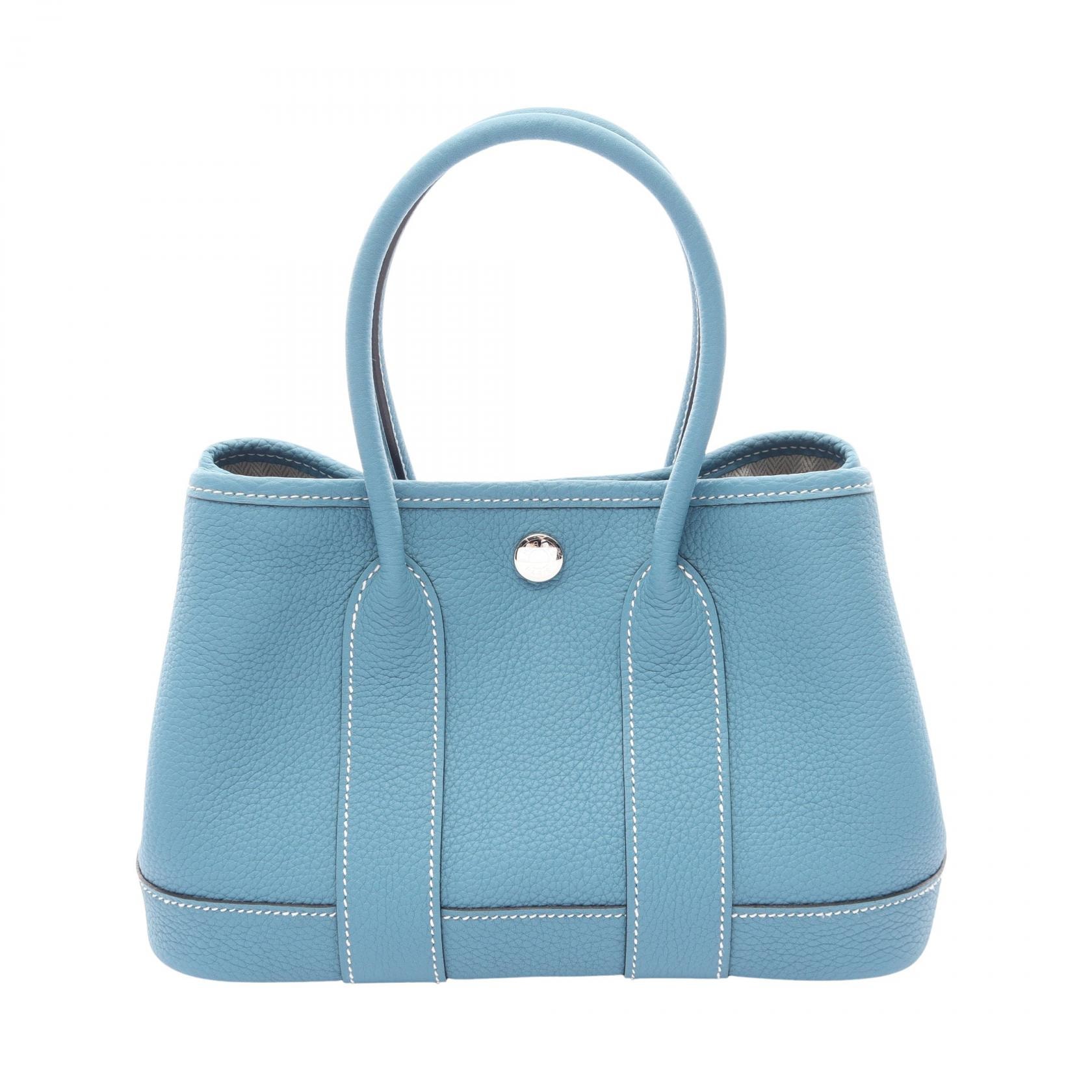 エルメス HERMES ネオガーデン23 ハンドバッグ バッグ レザー ネゴンダ ネゴンダ ニューブルージーン レディース ブルー系 086729CK 【中古】