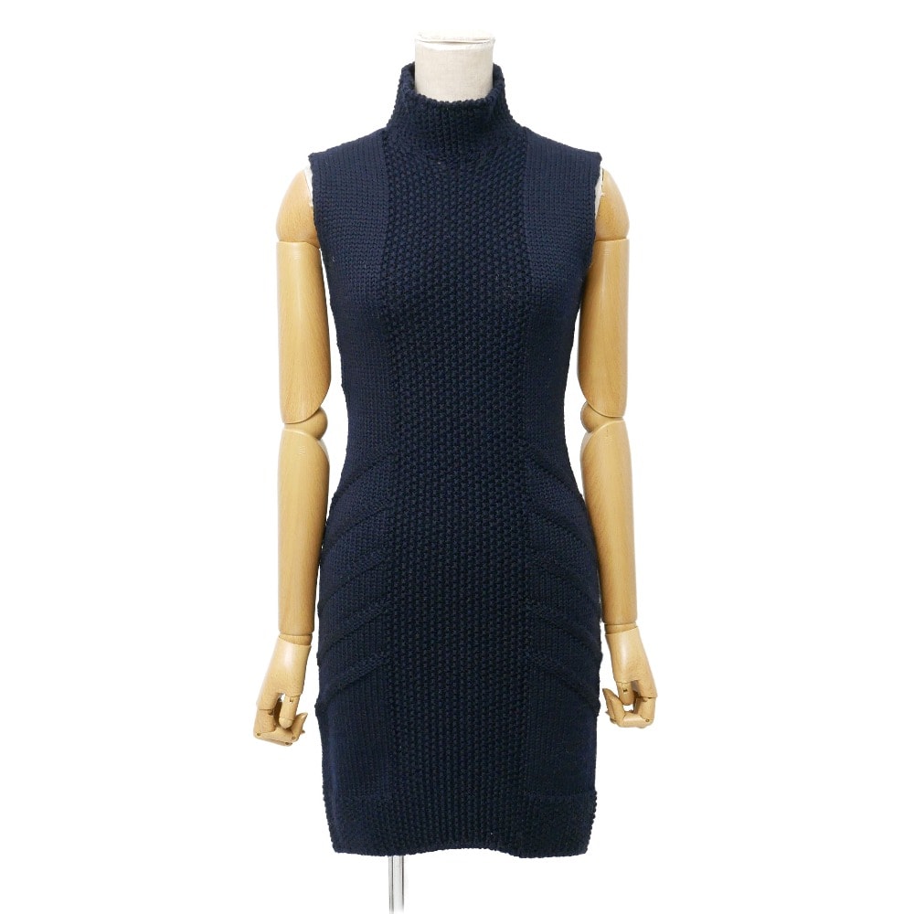 ■美品■PRADA プラダ ワンピース サイズ36 ノースリーブ ニット タイトワンピ―ス ハイネック ブランド古着【中古】20260716/RB0124