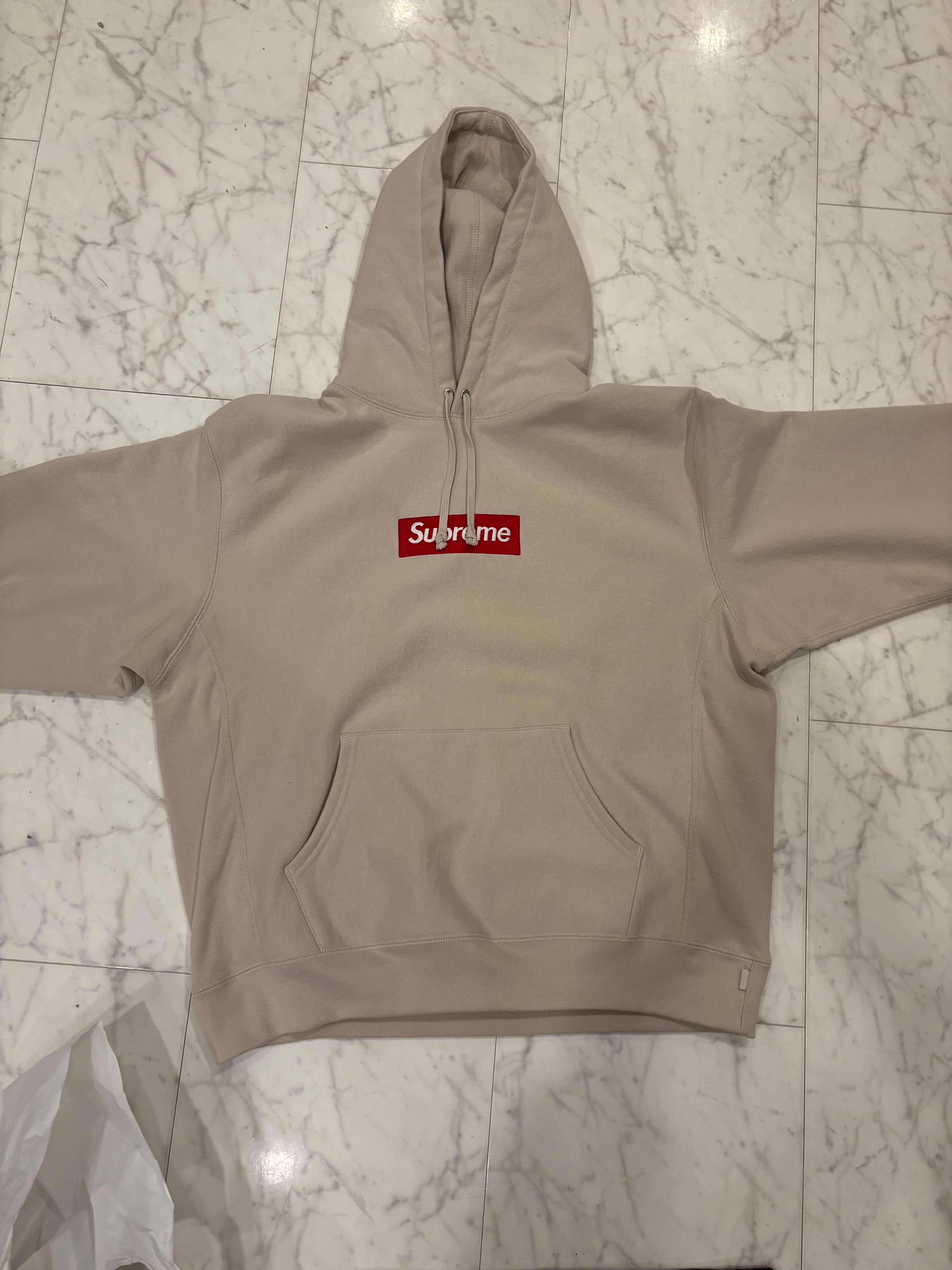 Supreme Box Logo Hooded Sweatshirt "Stone" (24FW)