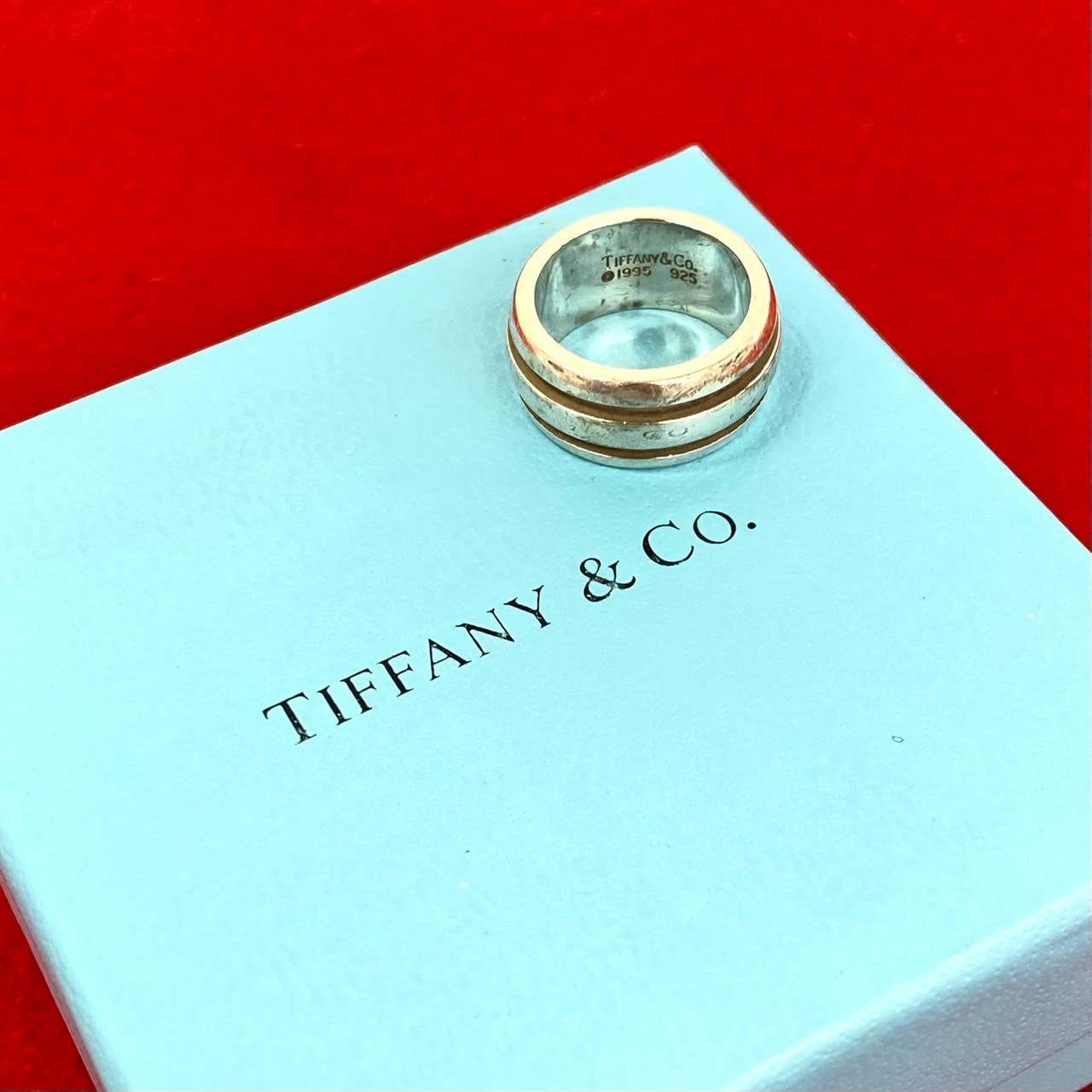 TIFFANY&Co. ティファニー グルーブド ダブルライン リング シルバー925 リング・指輪 9号 シルバー
 16596