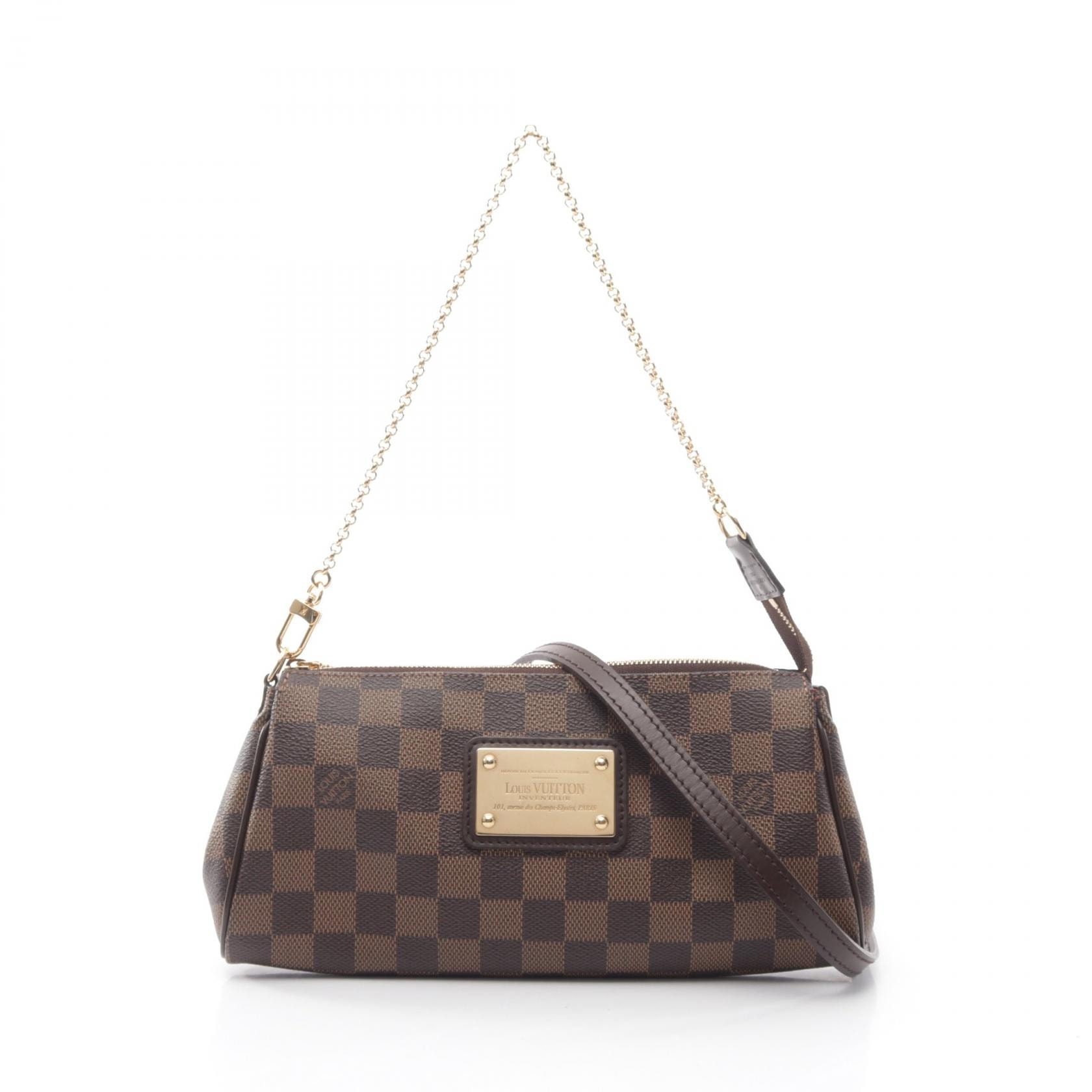ルイ・ヴィトン LOUIS VUITTON エヴァ ダミエエベヌ 2WAY ハンドバッグ バッグ PVCコーティングキャンバス レザー レディース ブラウン系 N55213 【中古】