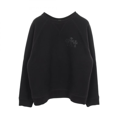 クロムハーツ CHROME HEARTS ロゴパッチ スウェット 衣料品 トップス コットン メンズ ブラック系 【中古】