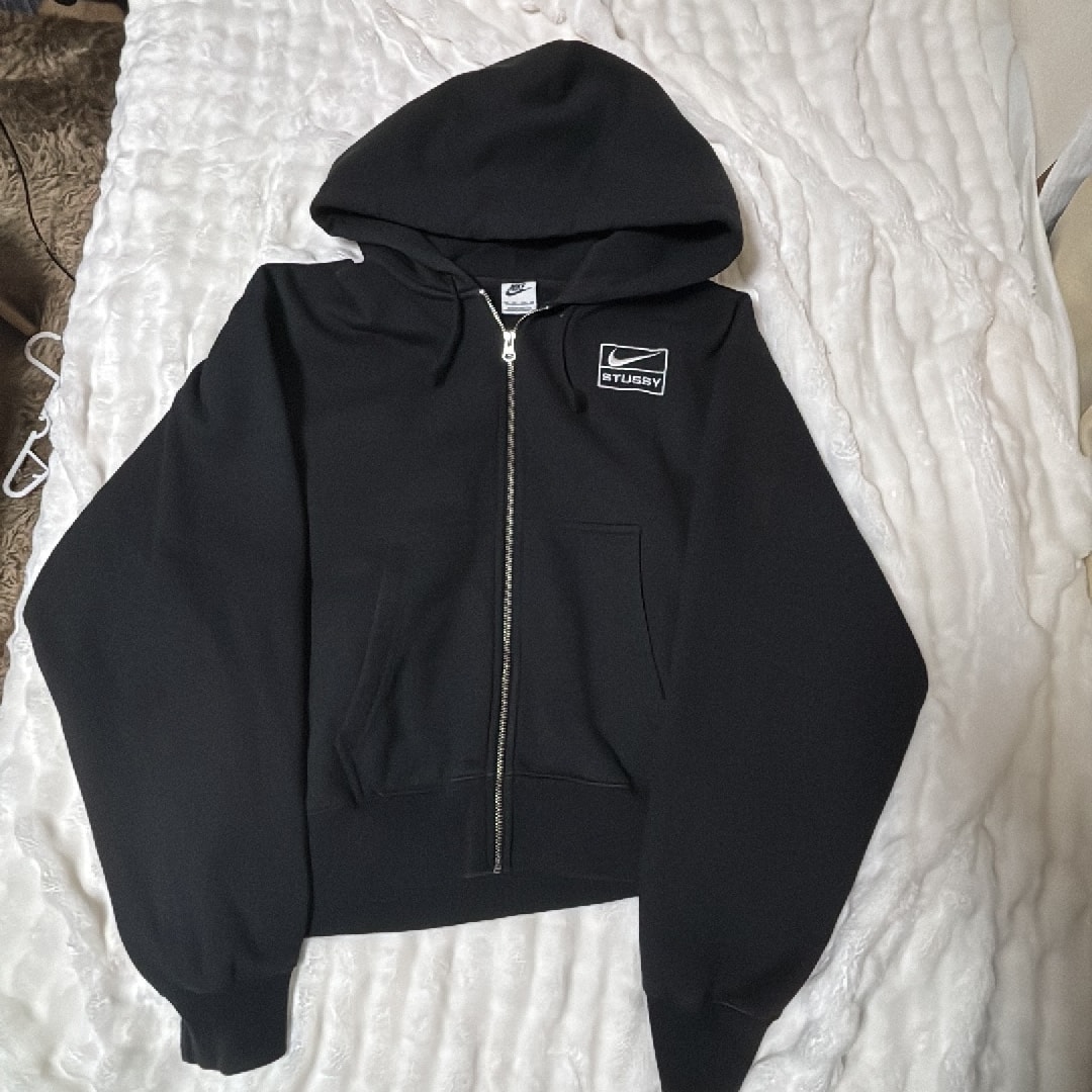 Stussy x Nike Stone Washed Fleece Zip Hoodie "Black" (US Size) FJ9175-010 