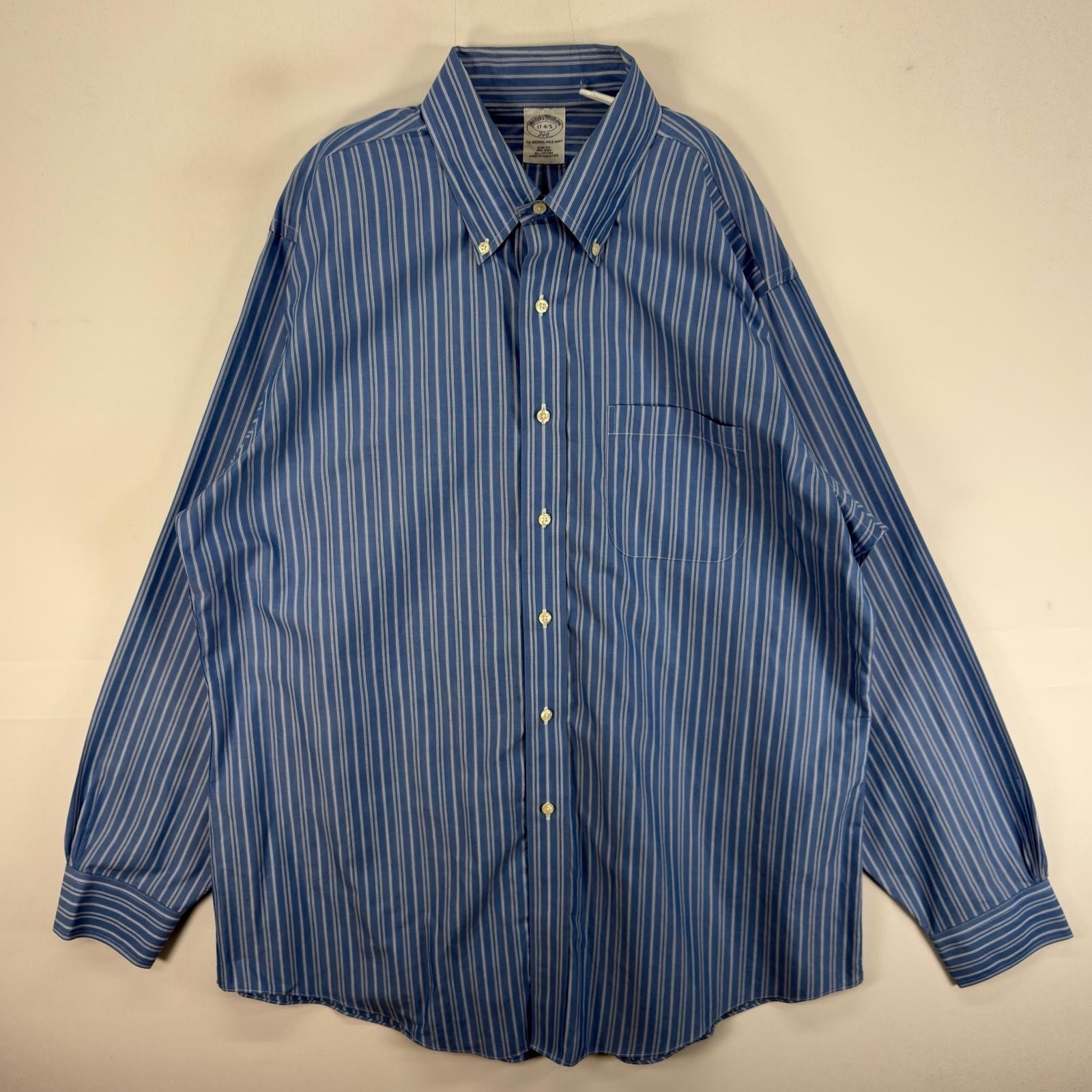古着 ブルックスブラザーズ Brooks Brothers 長袖シャツ ボタンダウン 346 XL ブルー系 ストライプ メンズ