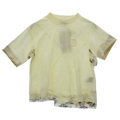 UNDERCOVER アンダーカバー Tシャツ UC2E1803 フロントパッチポケット アシンメトリー Tシャツ イエロー系 2【中古】