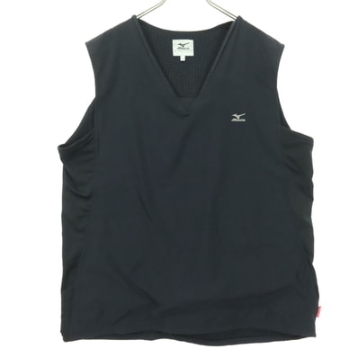 Mizuno ミズノ ワンポイントロゴ ノースリーブ Vネック ベスト LL ブラック