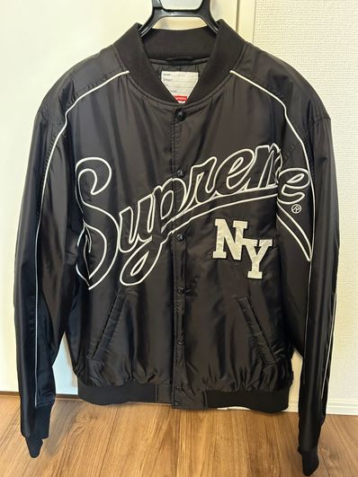 Supreme Contrast Script Varsity Jacket "Black"