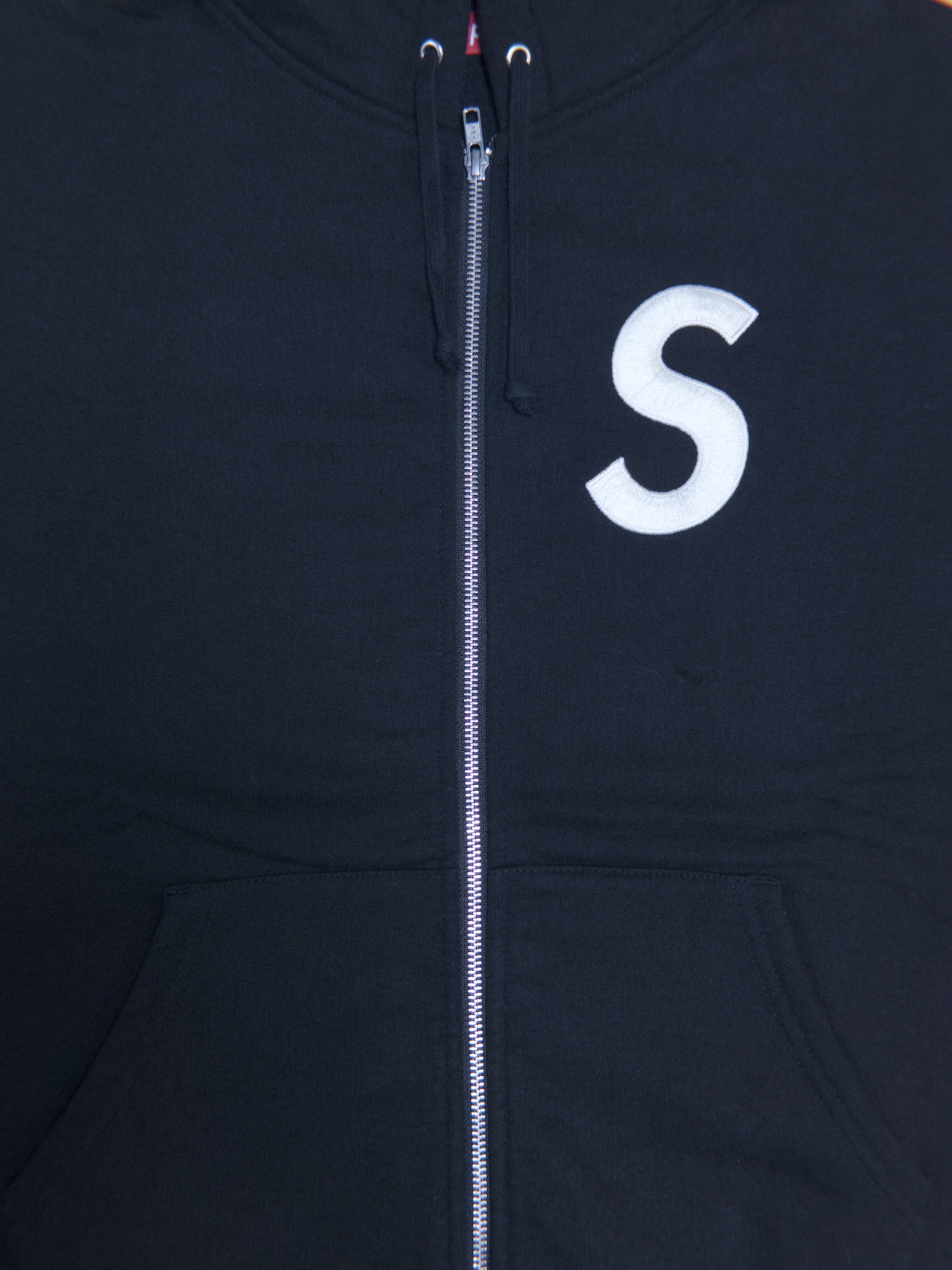 Supreme S Logo Zip Up Hooded Sweatshirt "Black" (23FW)