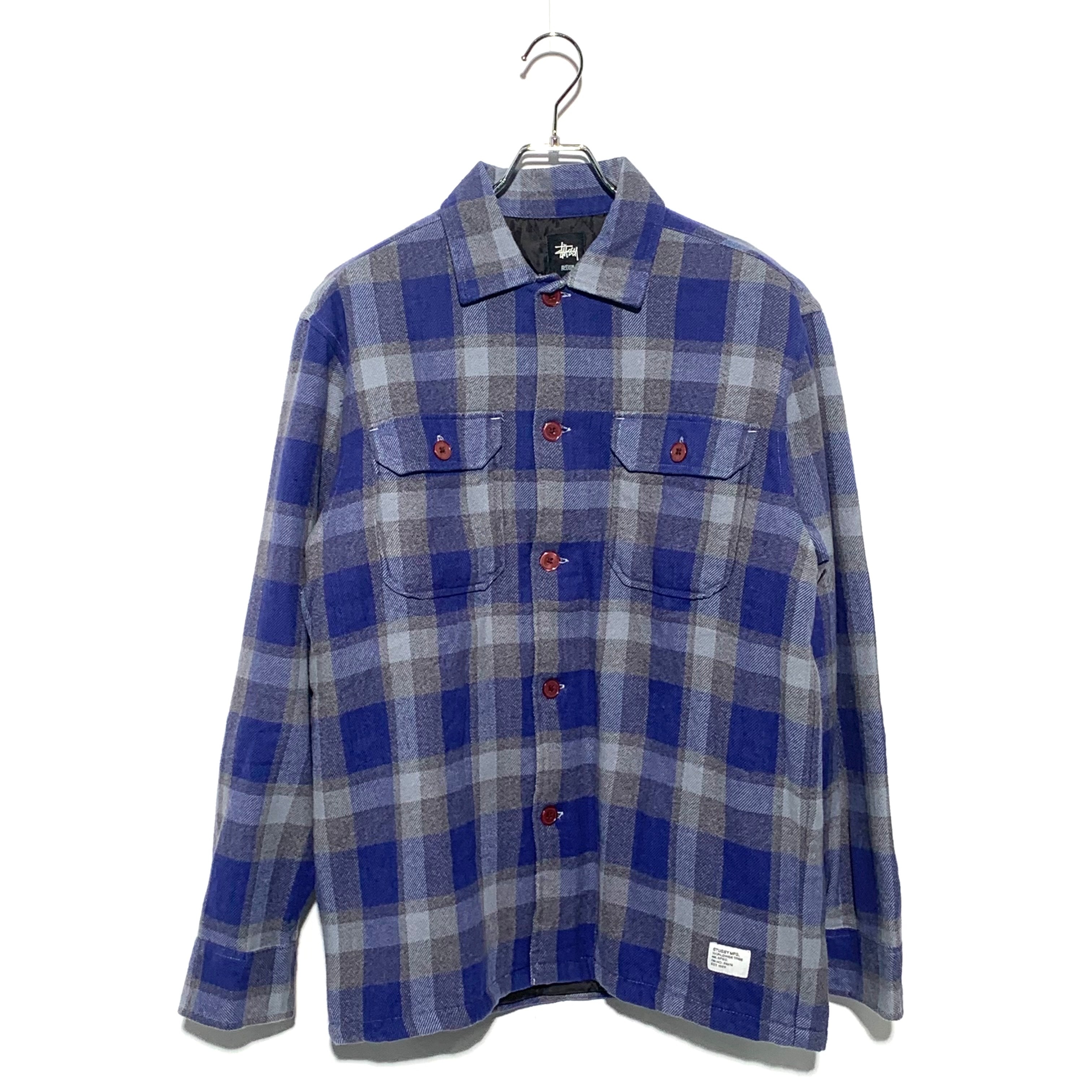 STUSSY TEOOP PLAID SHIRT Blue×Gray 