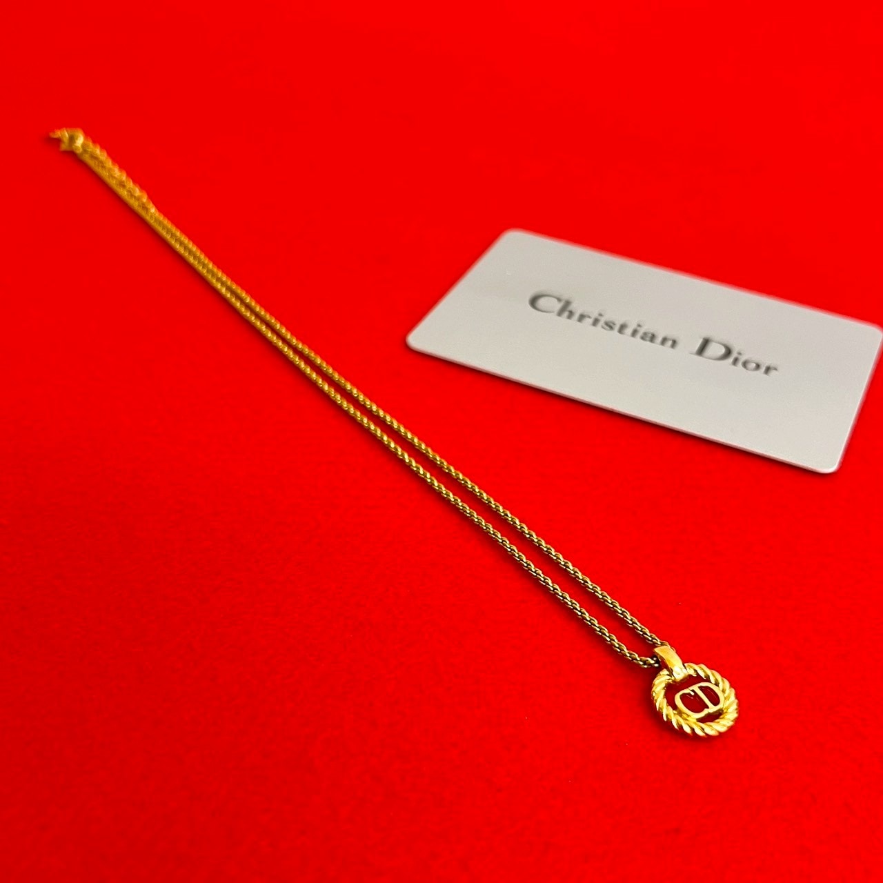Christian Dior ディオール CD ロゴ GP ネックレス ゴールド
 24541