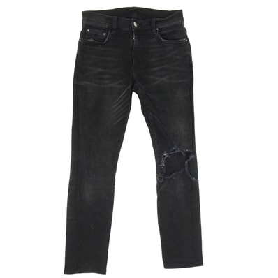 AMIRI アミリ デニムパンツ 150712 ダメージ加工 ストレッチ スキニー デニム パンツ W28 ブラック系 28【中古】