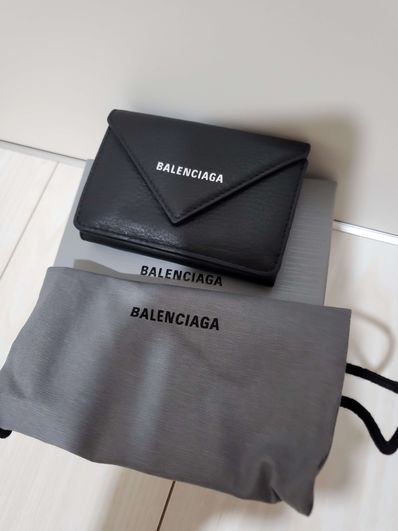 BALENCIAGA Papier Mini wallet Smooth Calfskin "Black"