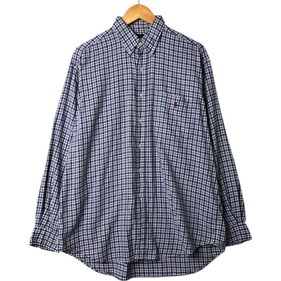 古着 ラルフローレン Ralph Lauren BLAIRE 長袖 ボタンダウンチェックシャツ メンズL相当/eaa563738