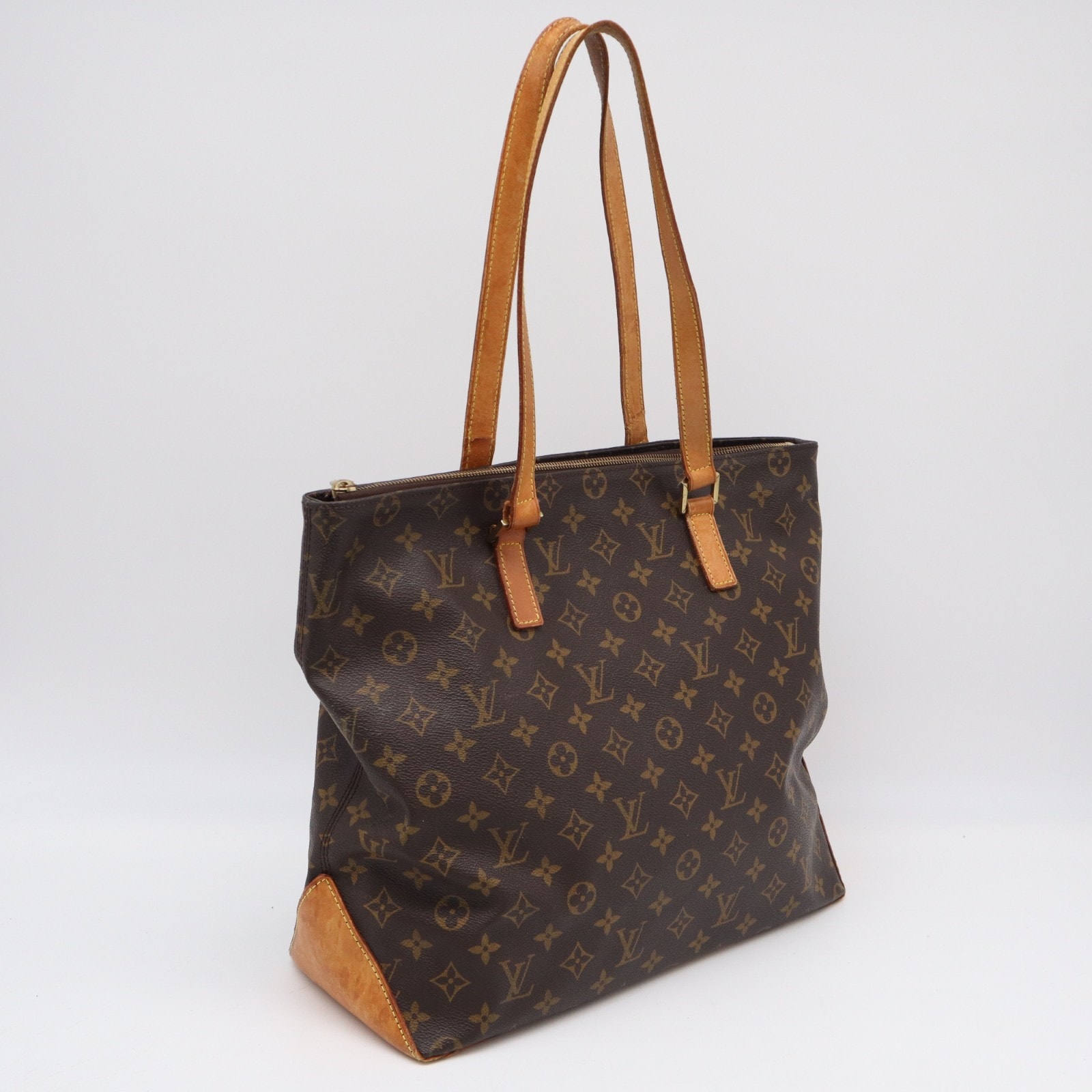 LOUIS VUITTON ルイ・ヴィトン モノグラム カバ メゾ M51151 トートバッグ ブラウン コーティングキャンバス レザー レディース
