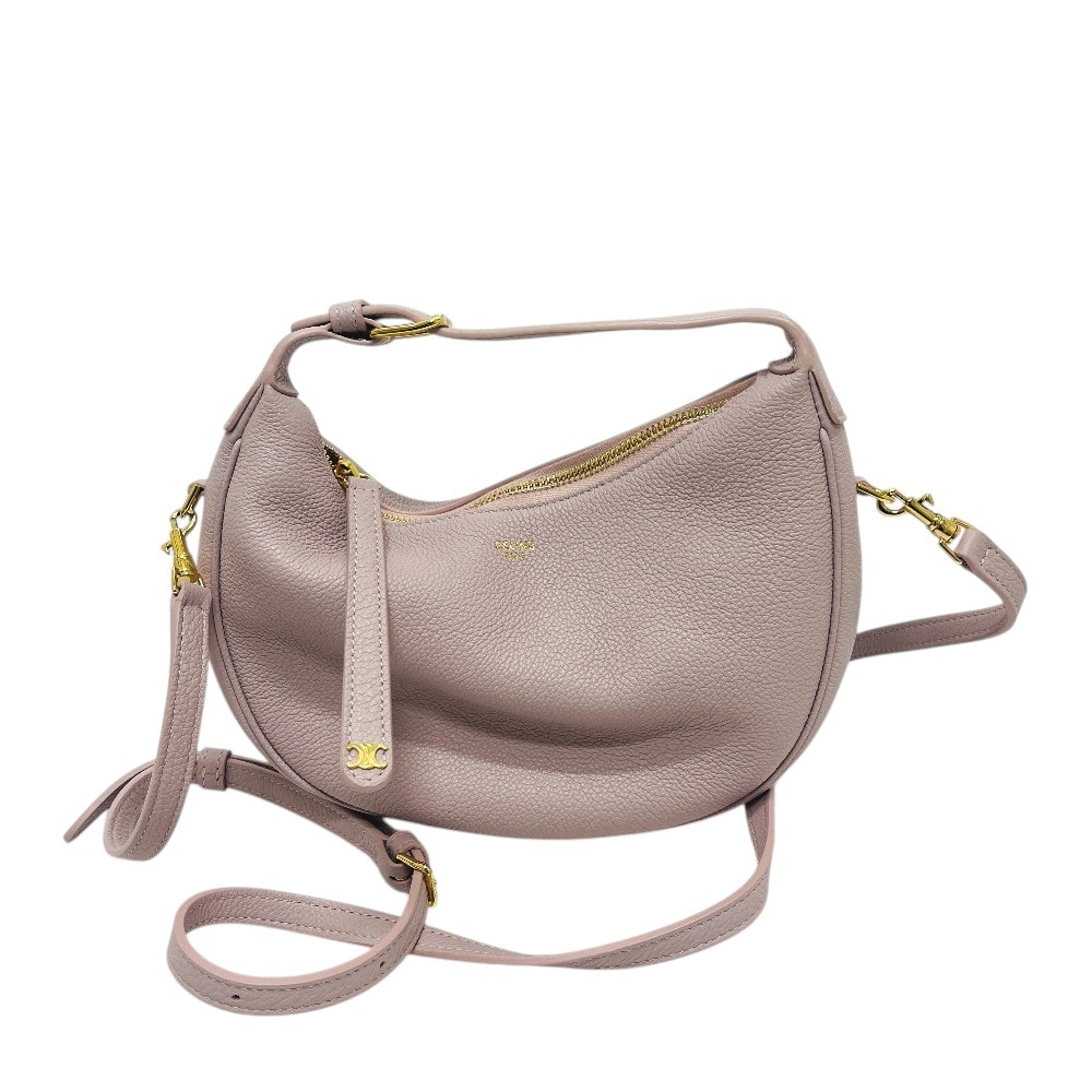 セリーヌ CELINE アヴァ ミディアム 193953 2WAY カバン 肩掛け 斜め掛け ハンドバッグ ハーフムーンバッグ ショルダーバッグ レザー ピンク 未使用