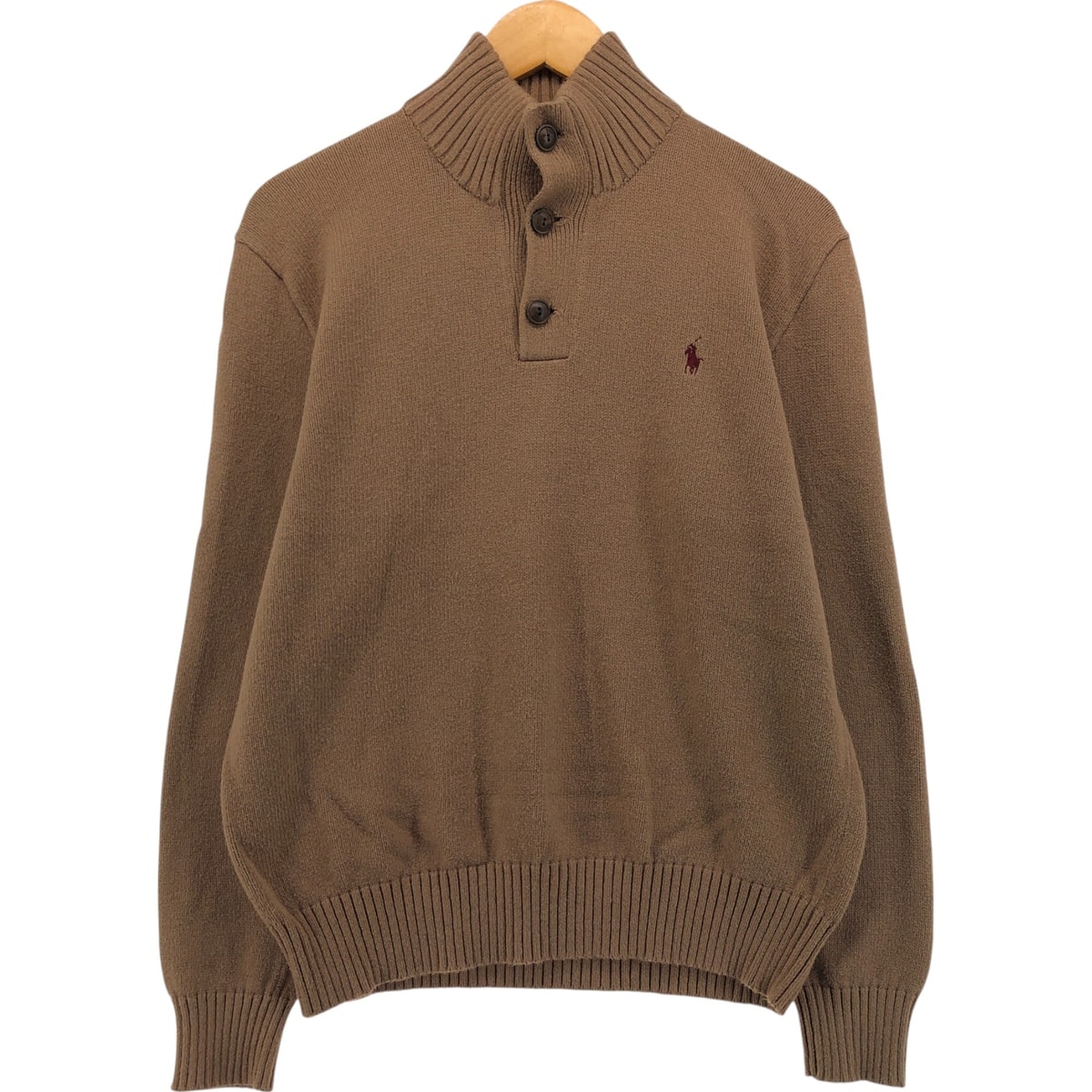 古着 ラルフローレン Ralph Lauren POLO RALPH LAUREN コットンニットハーフボタンセーター メンズM相当/eaa546793