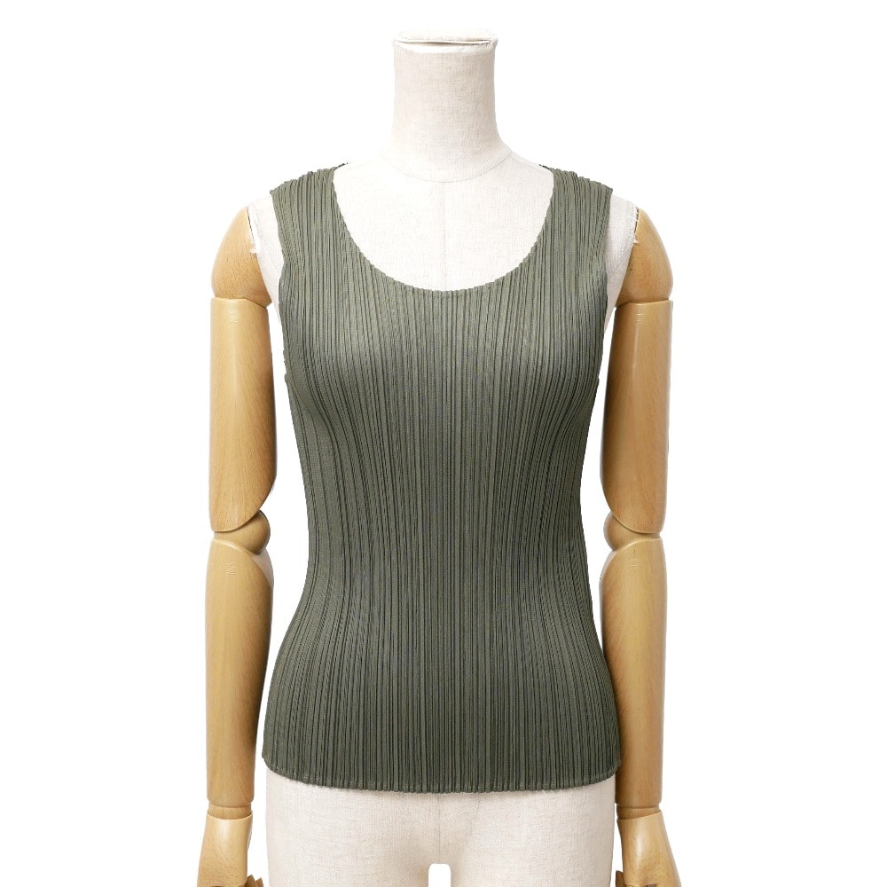 ■美品■PLEATS PLEASE ISSEY MIYAKE プリーツプリーズ イッセイミヤケ カットソー サイズ3 プリーツ トップス ノースリーブ ブランド古着【中古】20260714/RB0086