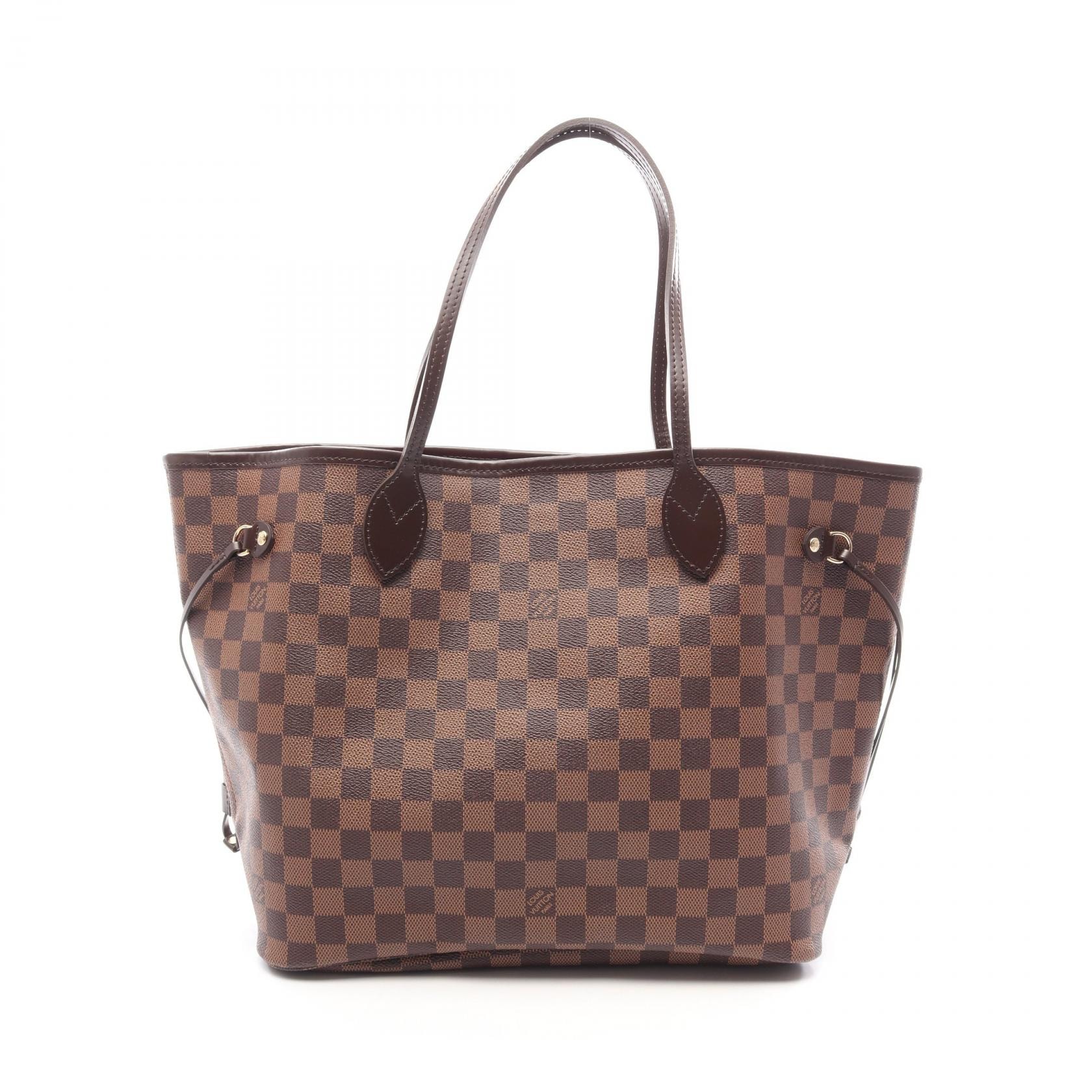 ルイ・ヴィトン LOUIS VUITTON ネヴァーフルMM トートバッグ バッグ PVCコーティングキャンバス レザー ダミエ エベヌ レディース ブラウン系 N51105 【中古】