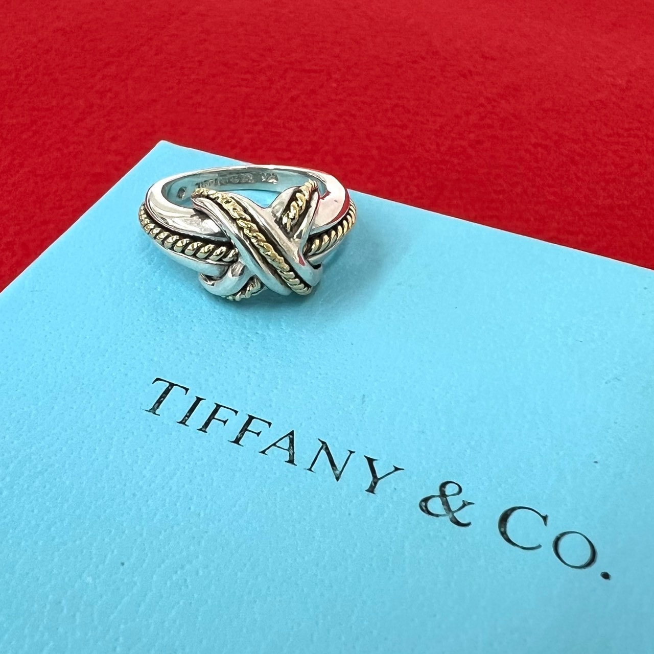 TIFFANY&Co. ティファニー シグネチャー リング シルバー925 K18イエローゴールド リング・指輪 10号 シルバー
 78820