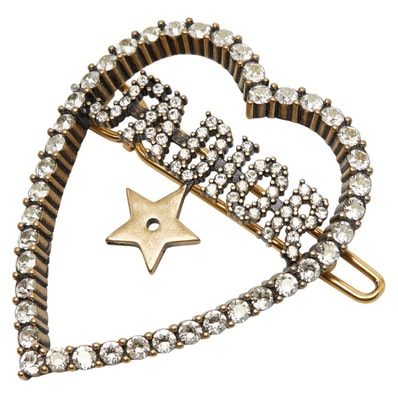 ディオール ハート J'ADIOR ヘアピン ヘアアクセサリー ゴールド メッキ ラインストーン レディース Dior 中古