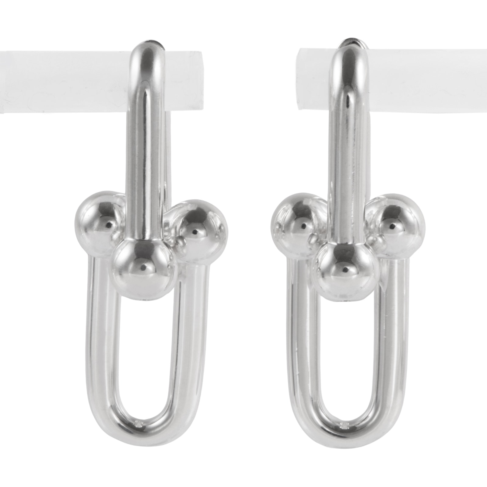 TIFFANY&Co. ティファニー ハードウェア ラージ リンク ピアス スターリングシルバー シルバー【中古】