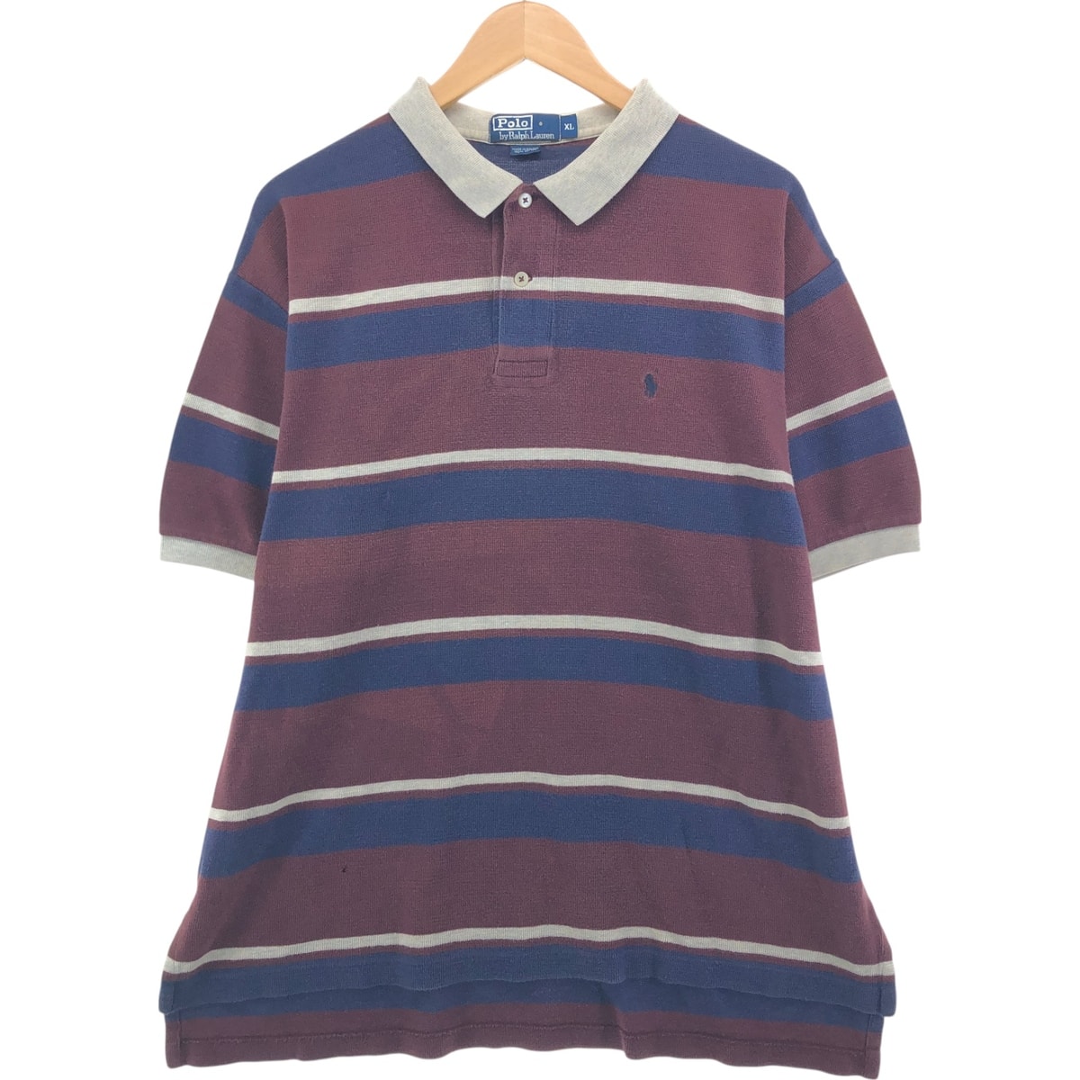 古着 ラルフローレン Ralph Lauren POLO by Ralph Lauren マルチボーダー 半袖 ボーダー ポロシャツ メンズXL相当/eaa557418