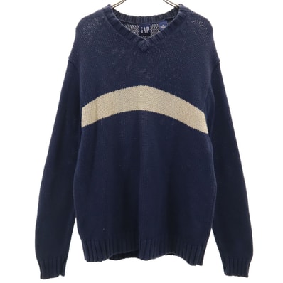 GAP ギャップ 90s オールド 長袖 Vネック セーター M ネイビー ニット