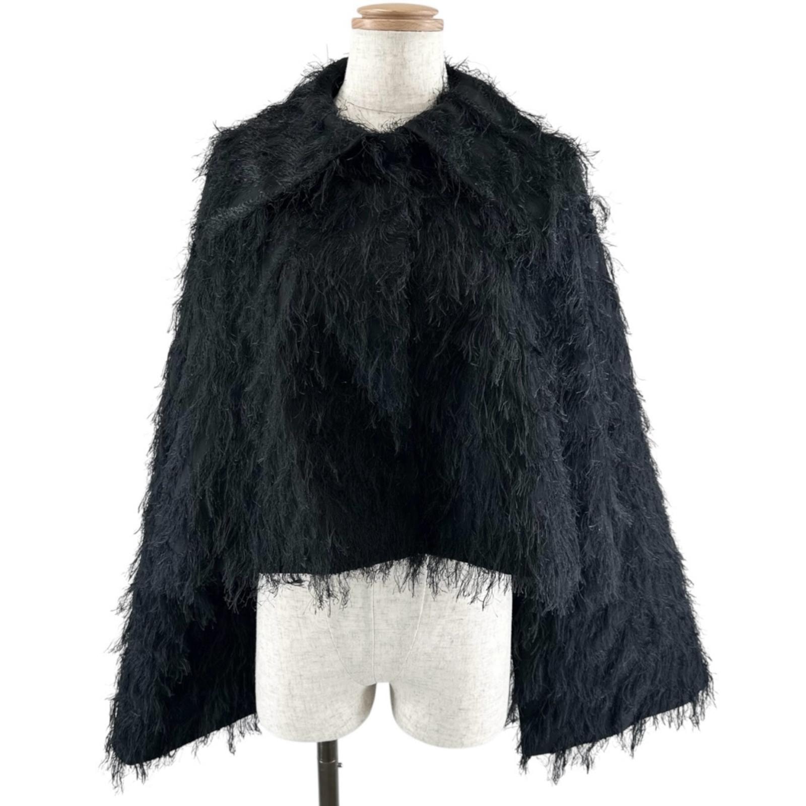 極美品 クラネ ジャケット FRINGE SHORT JACKET ブラック レディース 0