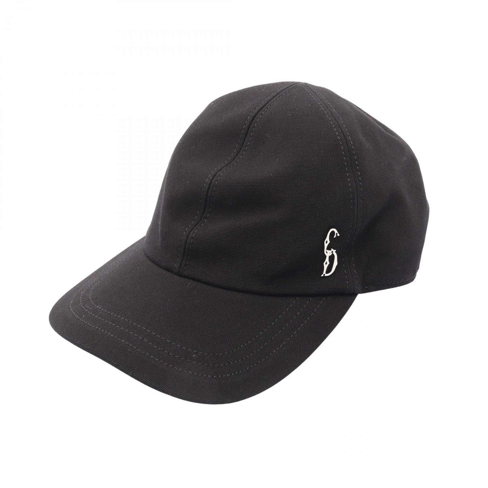 ディオール Dior CDロゴ スタッズ キャップ 帽子 コットン メンズ レディース ブラック系 【中古】
