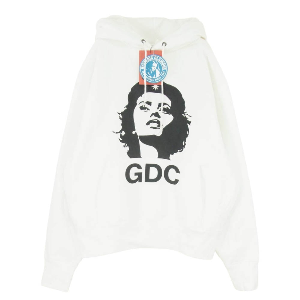 HYSTERIC GLAMOUR ヒステリックグラマー GDC ジーディーシー 25AW 02253ZI71 x GDC Rebel Girl Hoodie レベル ガール フーディー プルオーバー パーカー ホワイト系 XL【中古】