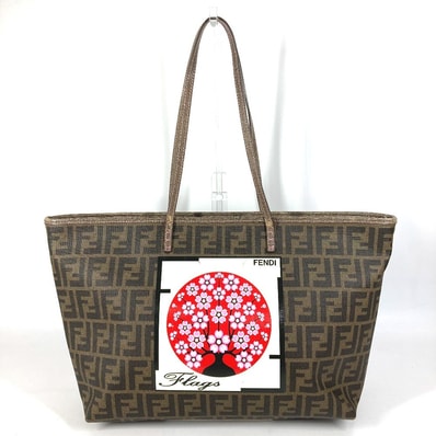 フェンディ FENDI 桜 サクラ チェリーブロッサム ズッカ ロゴ 8BH185 カバン 肩掛け トートバッグ ショルダーバッグ PVC/レザー ブラウン