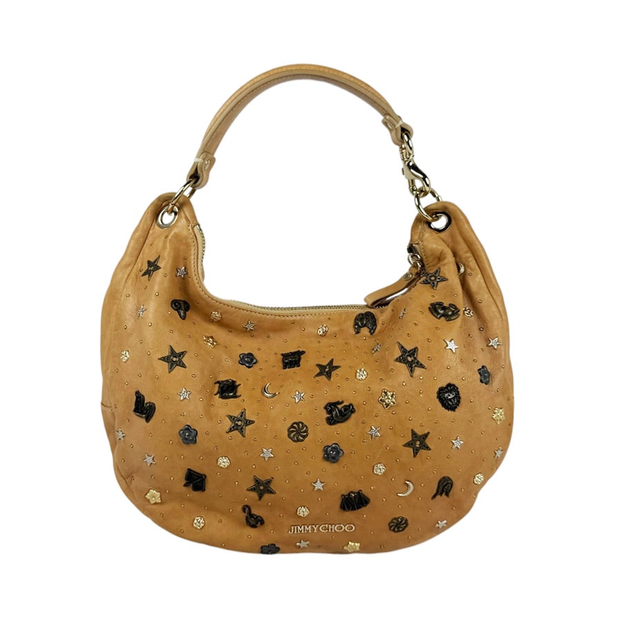 ジミーチュウ JIMMY CHOO ショルダーバッグ ゾディアック レザー/メタル キャメル レディース【中古】 z11274