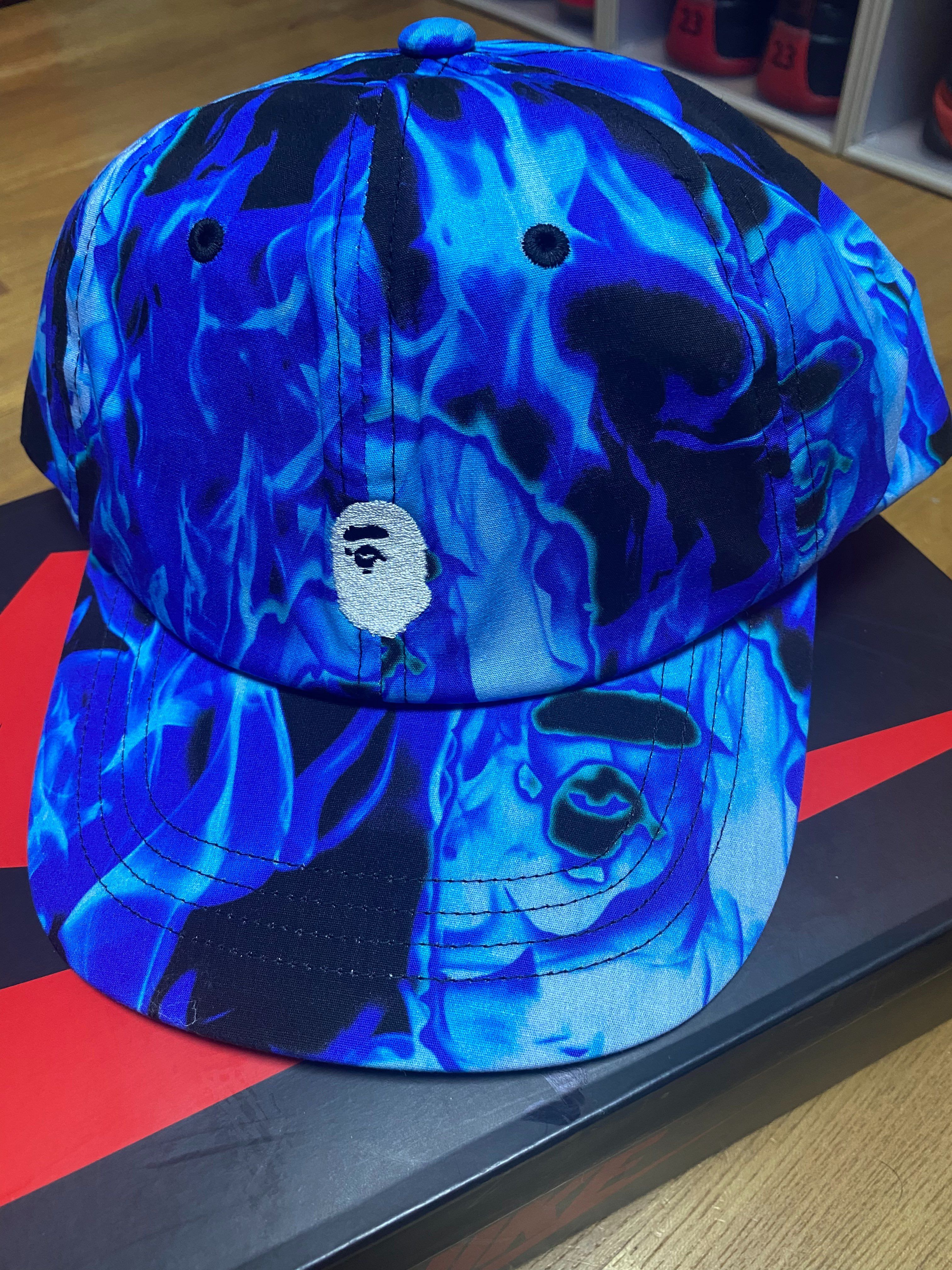 BAPE FLAME PANEL CAP サックスブルー