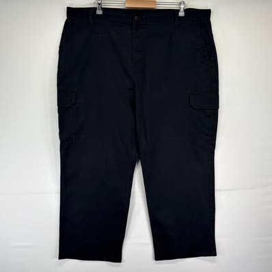 古着 ディッキーズ Dickies ワークパンツ ワンポイントロゴ 長ズボン 大きいサイズ カーゴ w44 L30 ブラック メンズ