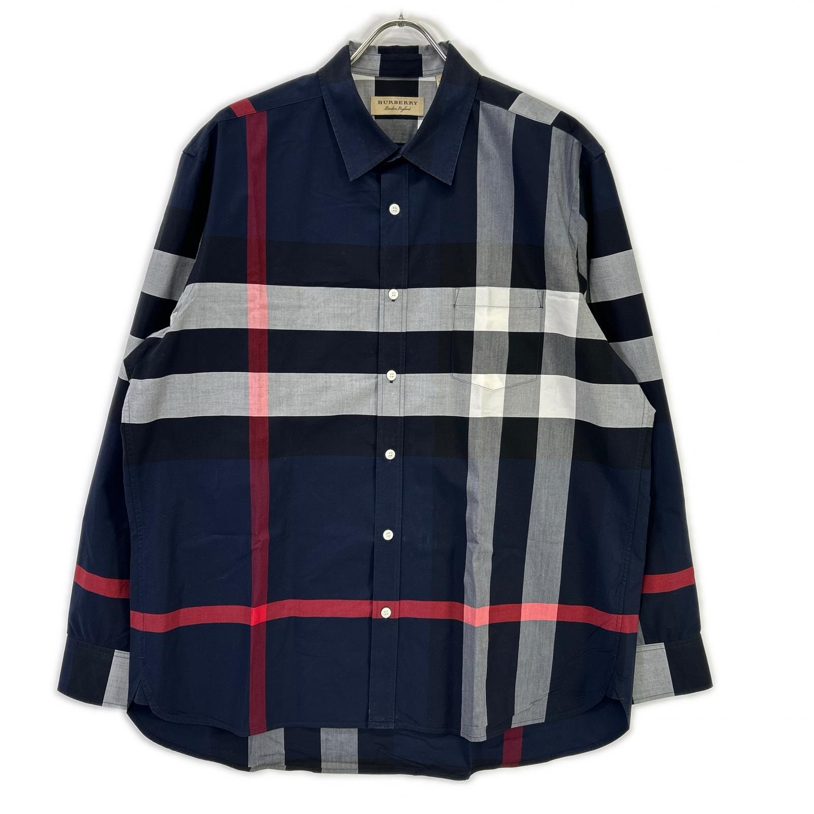 バーバリーロンドン 8004829 ネイビー Windsor patch pocket shirt XXL