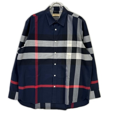 バーバリーロンドン 8004829 ネイビー Windsor patch pocket shirt XXL