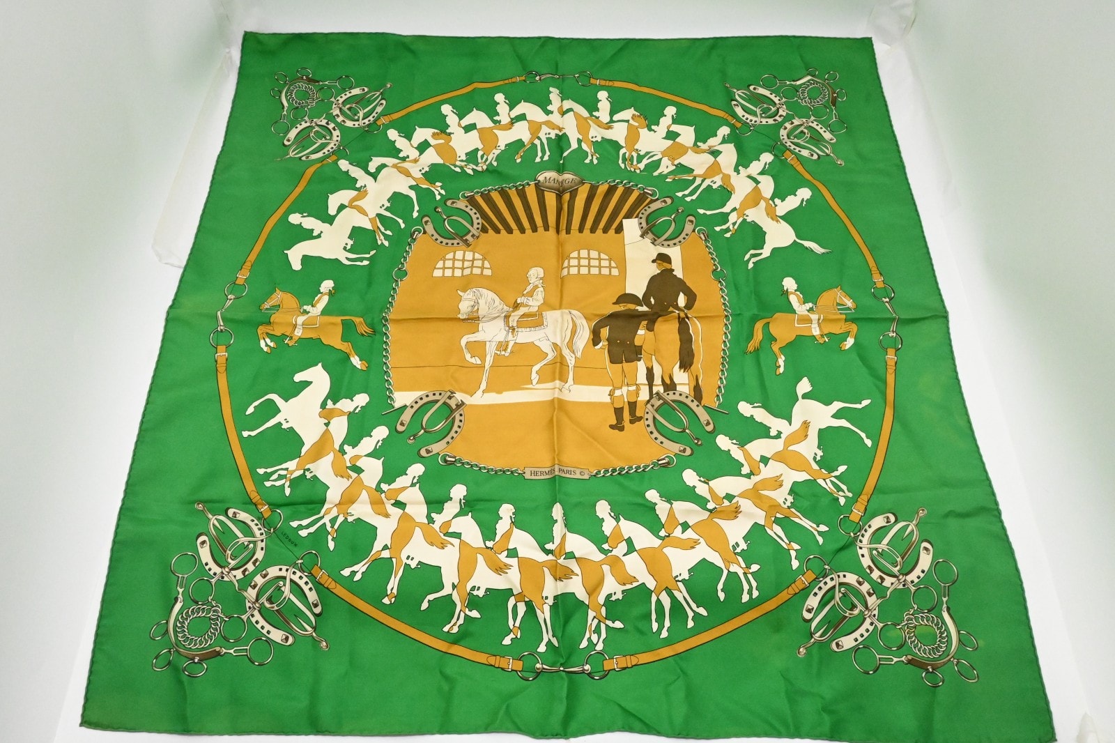 エルメス カレ 90 Manege スカーフ シルク ヴィンテージ
