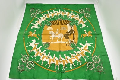エルメス カレ 90 Manege スカーフ シルク ヴィンテージ