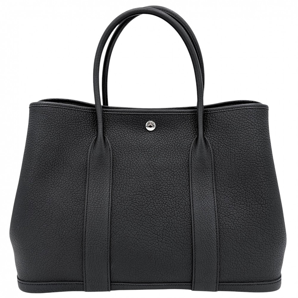 HERMES エルメス ハンドバッグ ガーデンパーティPM トートバッグ Y レザー    ブラック 黒 シルバー金具 レディース 2020年【中古品】