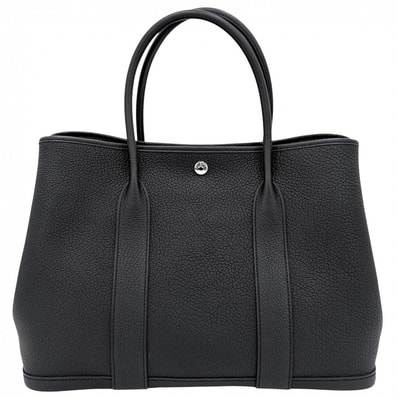 HERMES エルメス ハンドバッグ ガーデンパーティPM トートバッグ Y レザー ブラック 黒 シルバー金具 レディース 2020年【中古品】