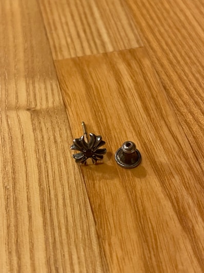 Chrome Hearts CH Plus Stud with Black Diamond "Silver/Black"