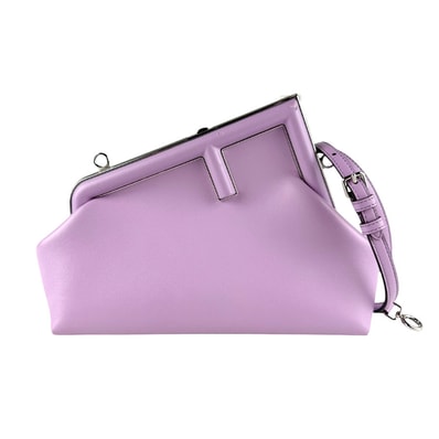 フェンディ FENDI ショルダーバッグ クラッチバッグ ファースト スモール レザー ライトパープル シルバー レディース 8BP129 ABVE【中古】 z8166