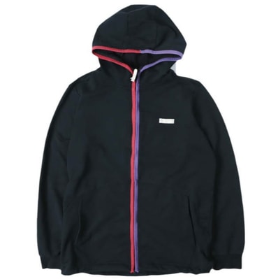 adidas アディダス CLIMALITE COTTON パイピングジップアップパーカー G34391 L BLACK トップス g14037