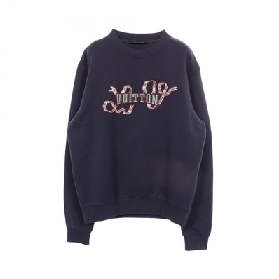 ルイ・ヴィトン LOUIS VUITTON エンブロイダード クルーネック スウェット 衣料品 トップス コットン メンズ ネイビー系 RM251MM ZA8 HSY14W 【中古】