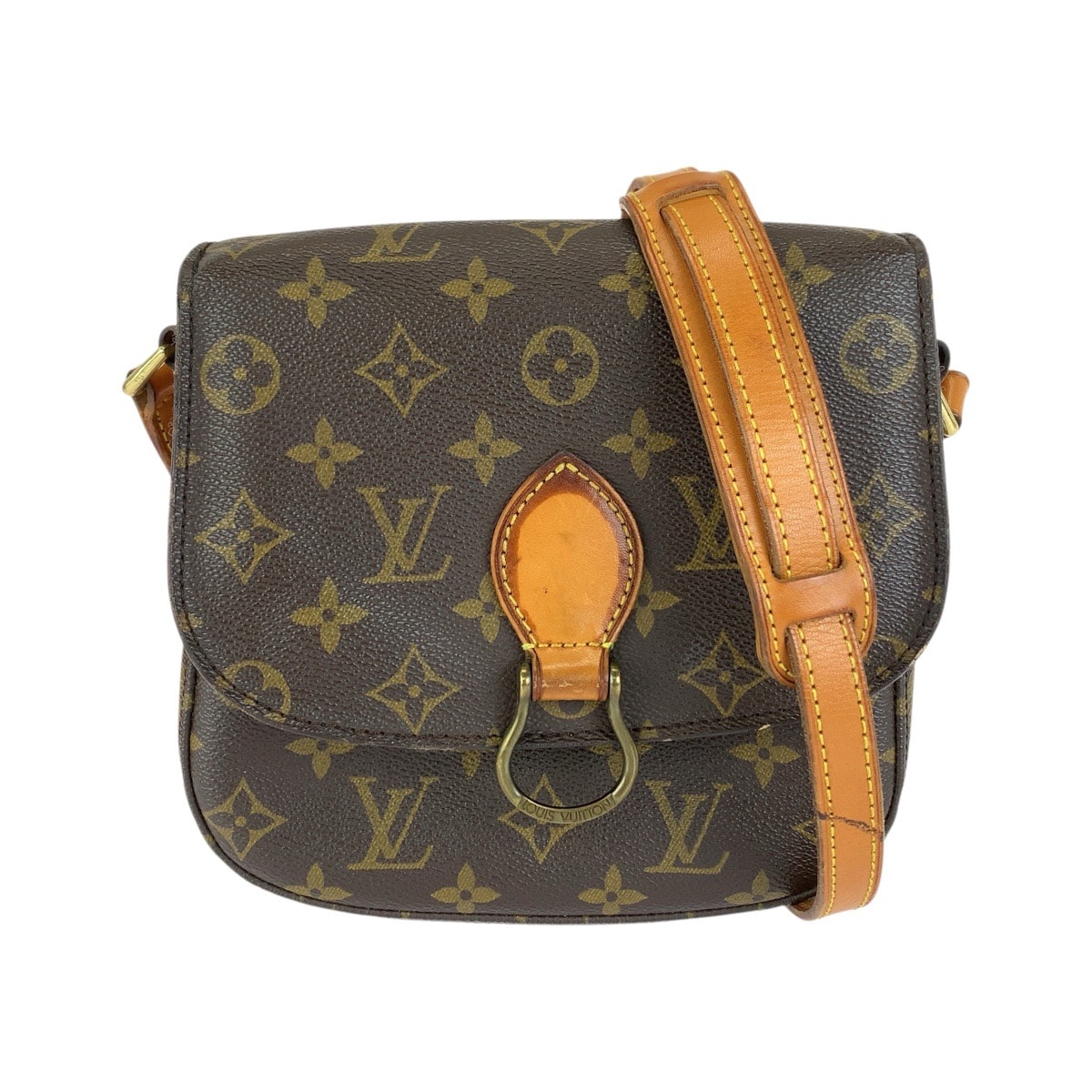 LOUIS VUITTON ルイヴィトン モノグラム サンクルーMM ブラウン ゴールド金具 PVC レザー/ ショルダーバッグ ポシェット 1-0293394 【中古】