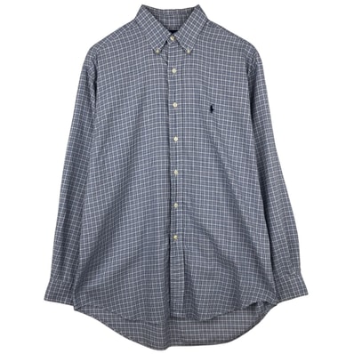 古着 ラルフローレン Ralph Lauren BLAKE 長袖 ボタンダウンチェックシャツ メンズM相当/eaa622250