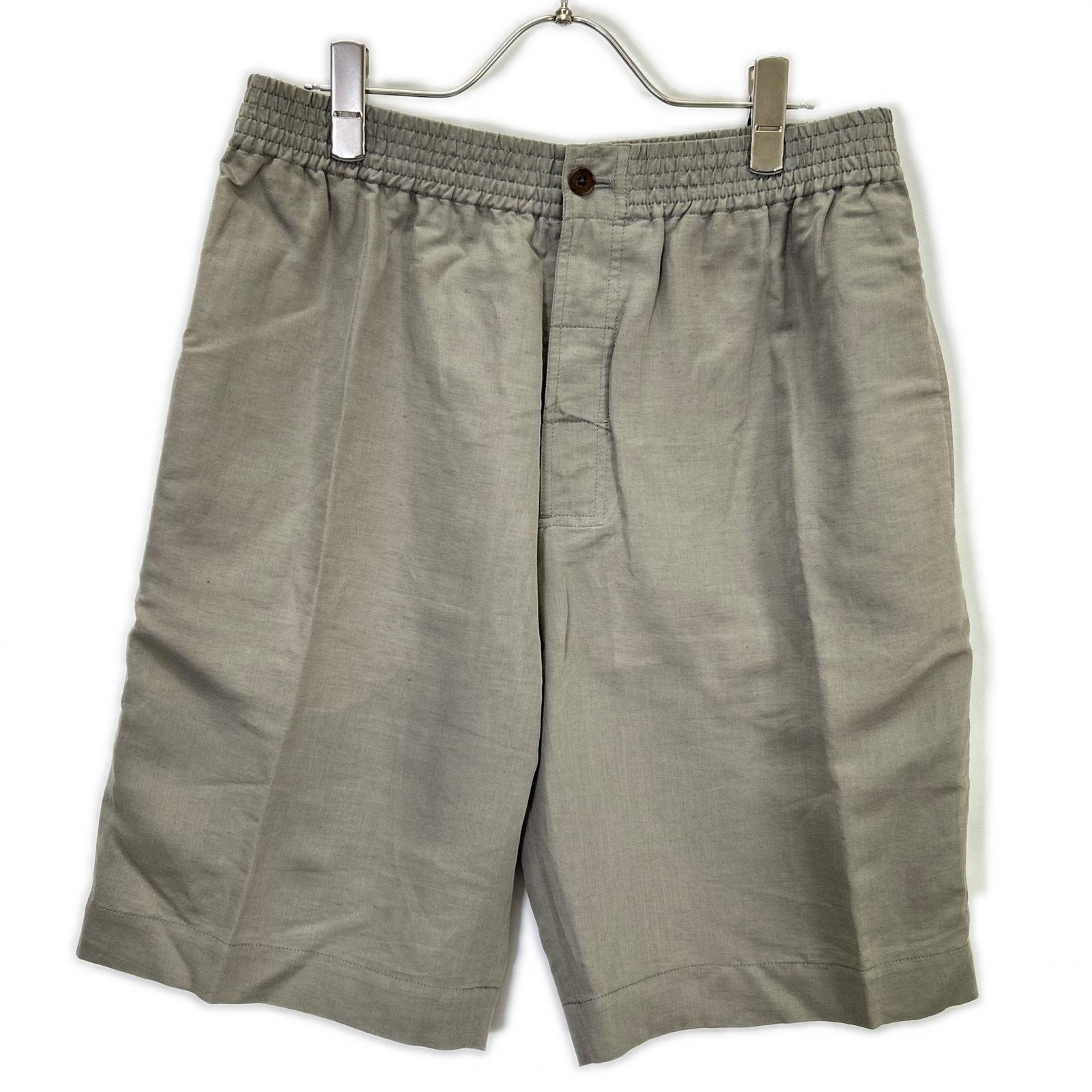 エルメス グレー リネン混コットン サイドメッシュ ハーフパンツ 42