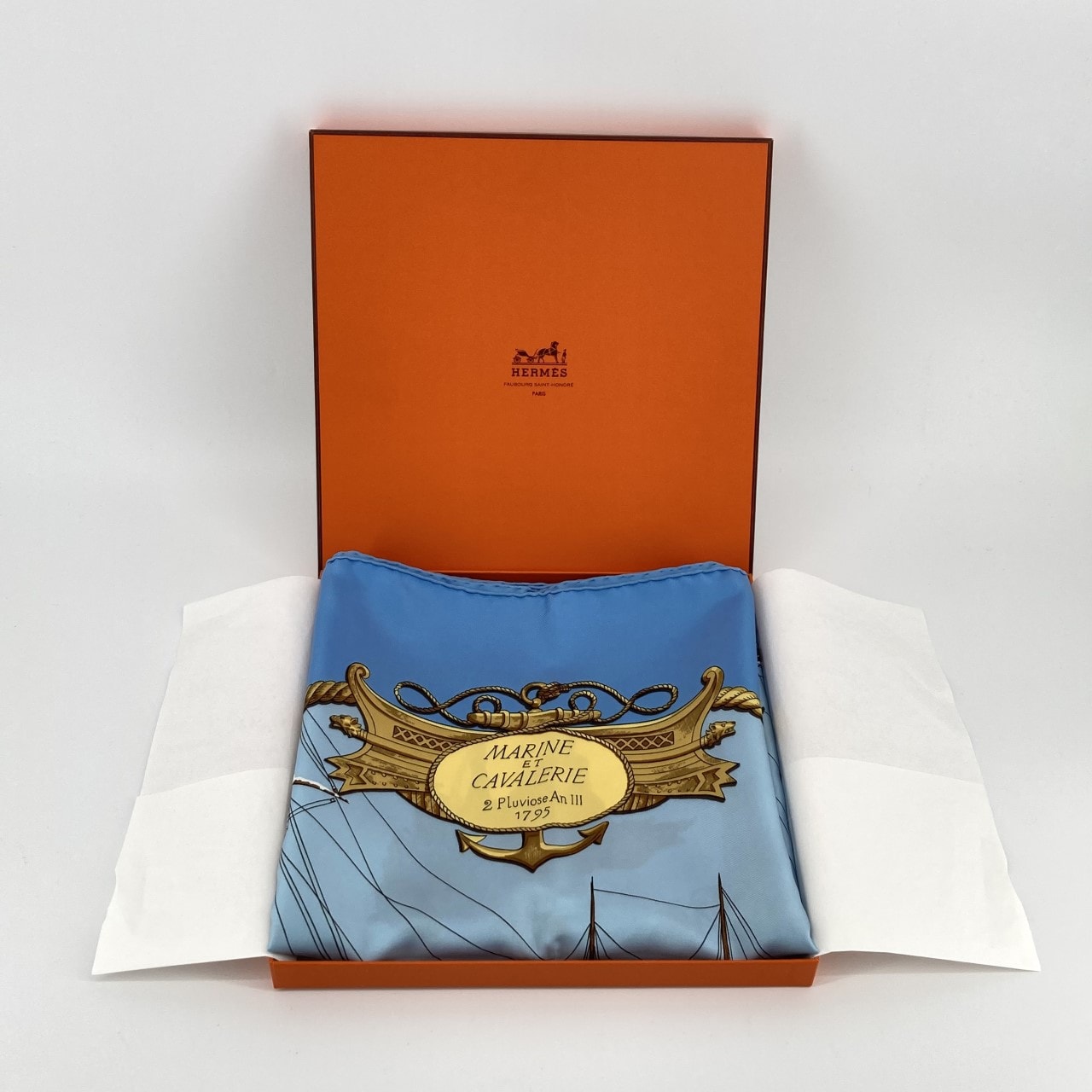C (やや傷や汚れあり)HERMES（エルメス） MARINE ET CAVALERIE 海と