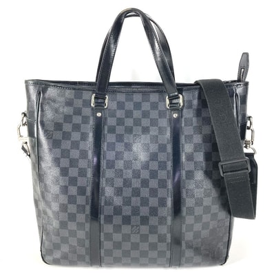 ルイヴィトン LOUIS VUITTON タダオ N51192 ダミエグラフィット トートバッグ 縦型 カバン 斜め掛け 2WAYバッグ ショルダーバッグ ダミエグラフィットキャンバス ブラック